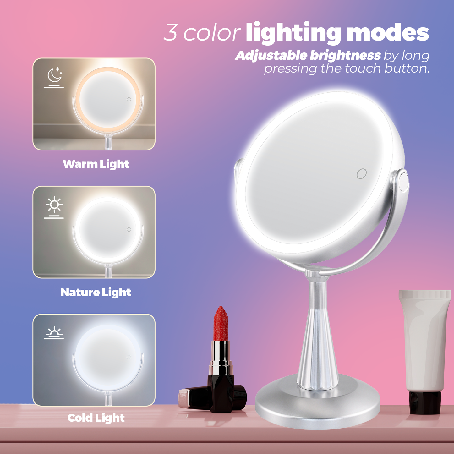 Desktop Mirror Rechargeable with LED Inbella Beauty