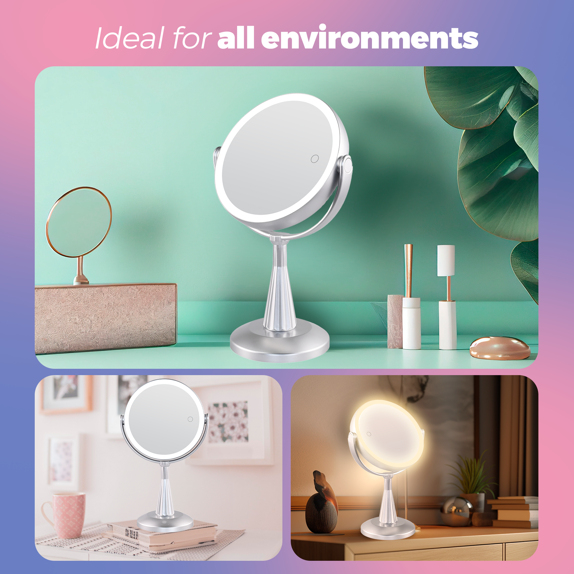 Desktop Mirror Rechargeable with LED Inbella Beauty